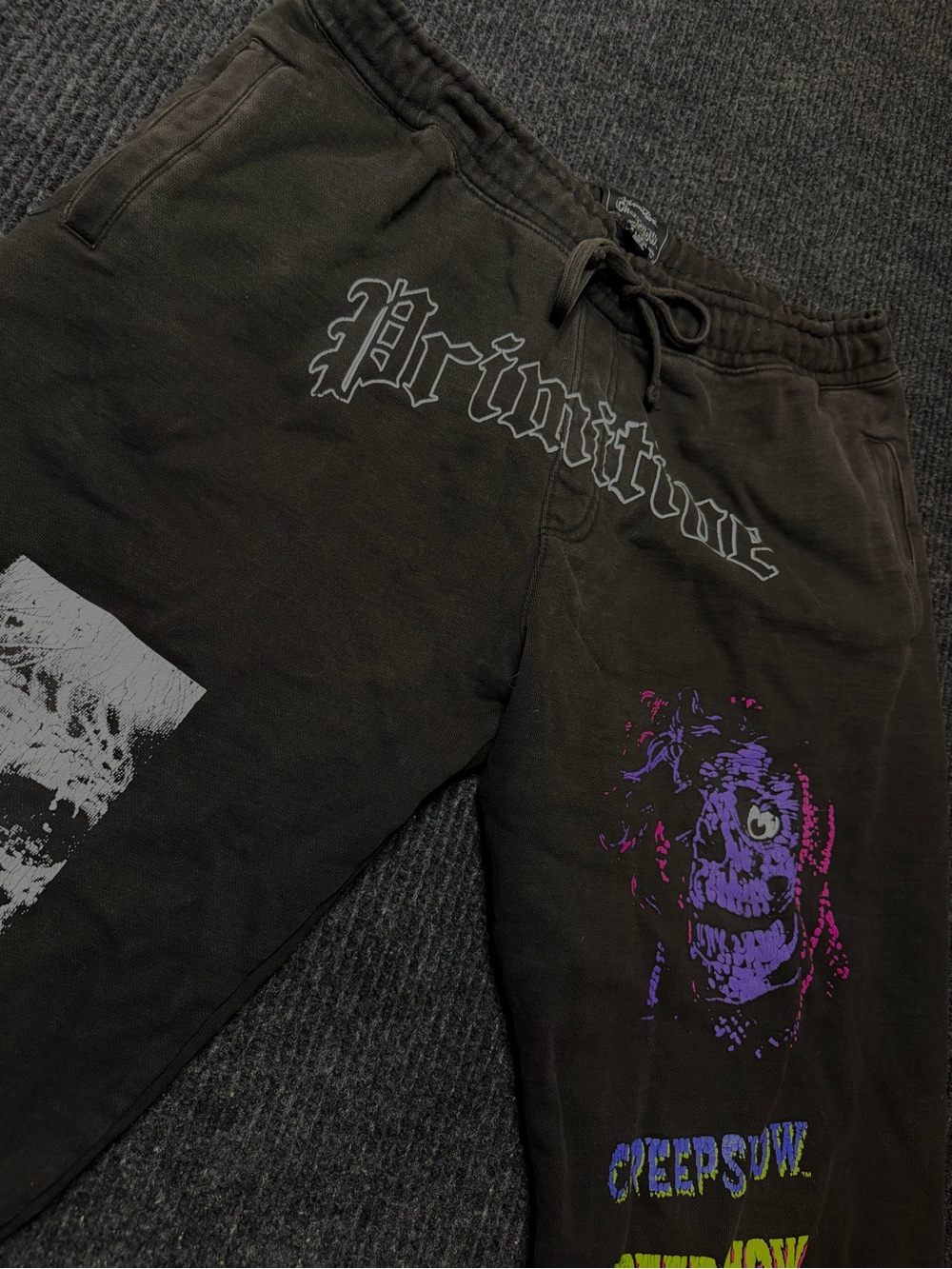 Primitive x Creepshow Creep Sweatpants Large Black Horror Graphic Joggers